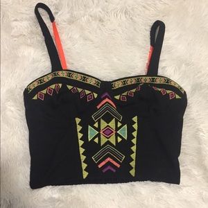 Tribal print crop top